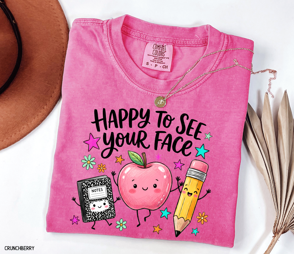 Happy to See Your Face Adult Comfort Colors T-Shirt