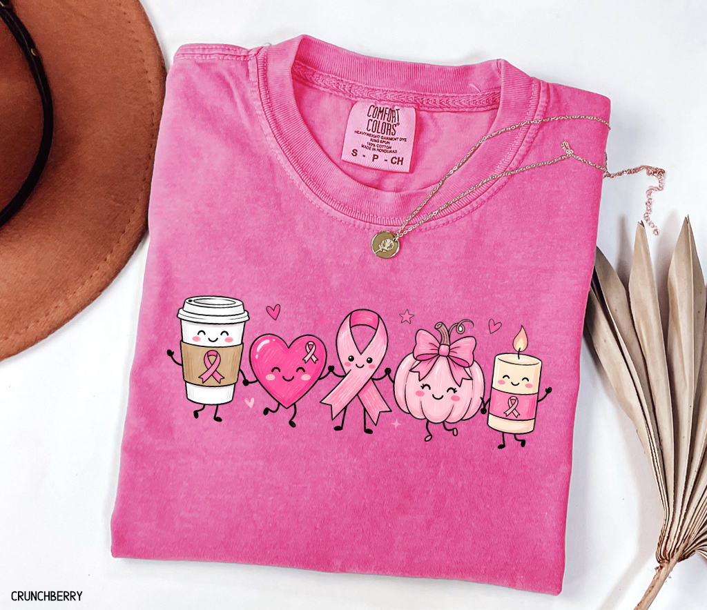 Breast Cancer Awareness Icons Adult Comfort Colors T-Shirt