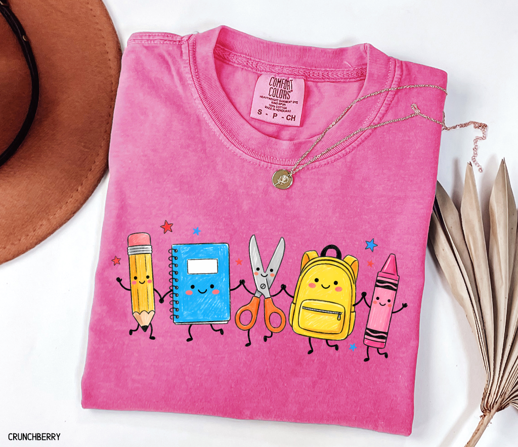 Cute Teacher Supplies Adult Comfort Colors T-Shirt