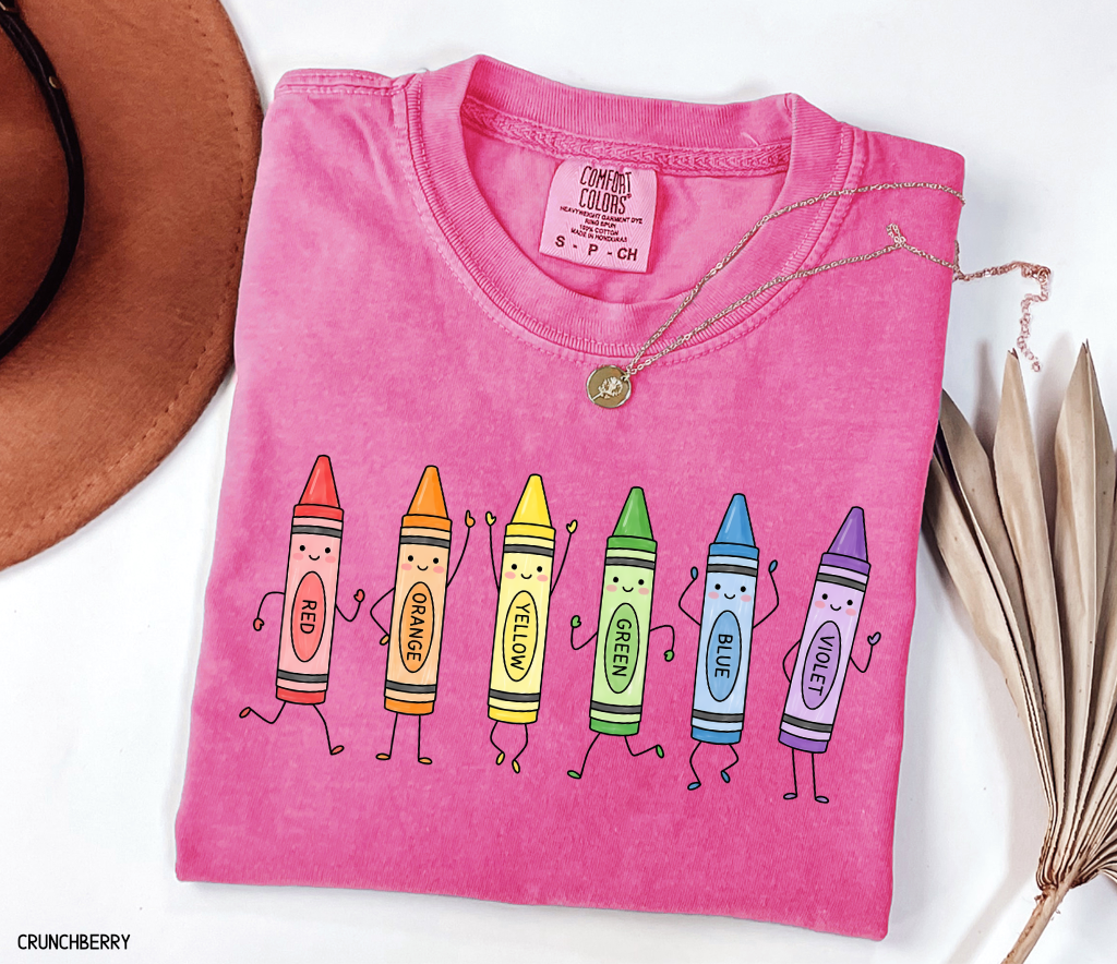 Crayon Teacher Adult Comfort Colors T-Shirt