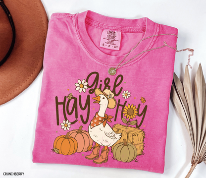 Hay Girl Hey Funny Adult Comfort Colors T-Shirt