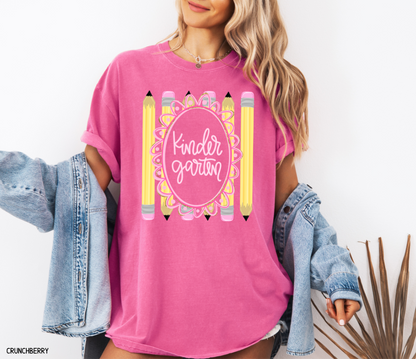 Pencil Grade Level Teacher Comfort Colors T-Shirt