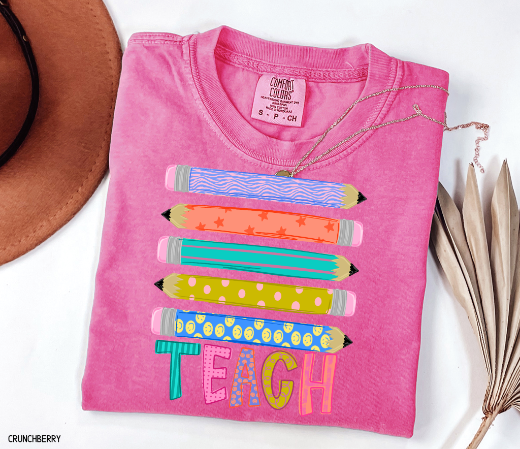 Teacher Pencil Adult Comfort Colors T-Shirt