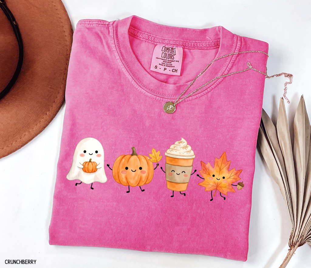 Cute Fall Ghost Adult Comfort Colors T-Shirt