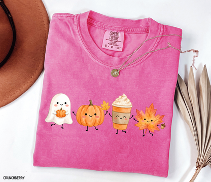 Cute Fall Ghost Adult Comfort Colors T-Shirt