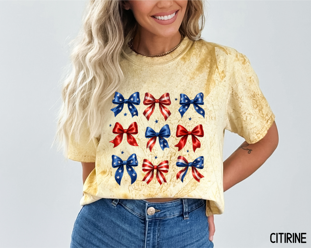 Patriotic Bow Adult Comfort Colors T-Shirt