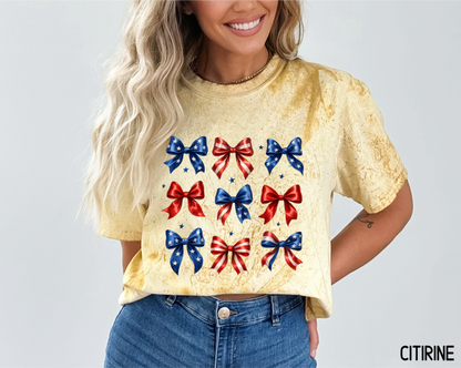 Patriotic Bow Adult Comfort Colors T-Shirt