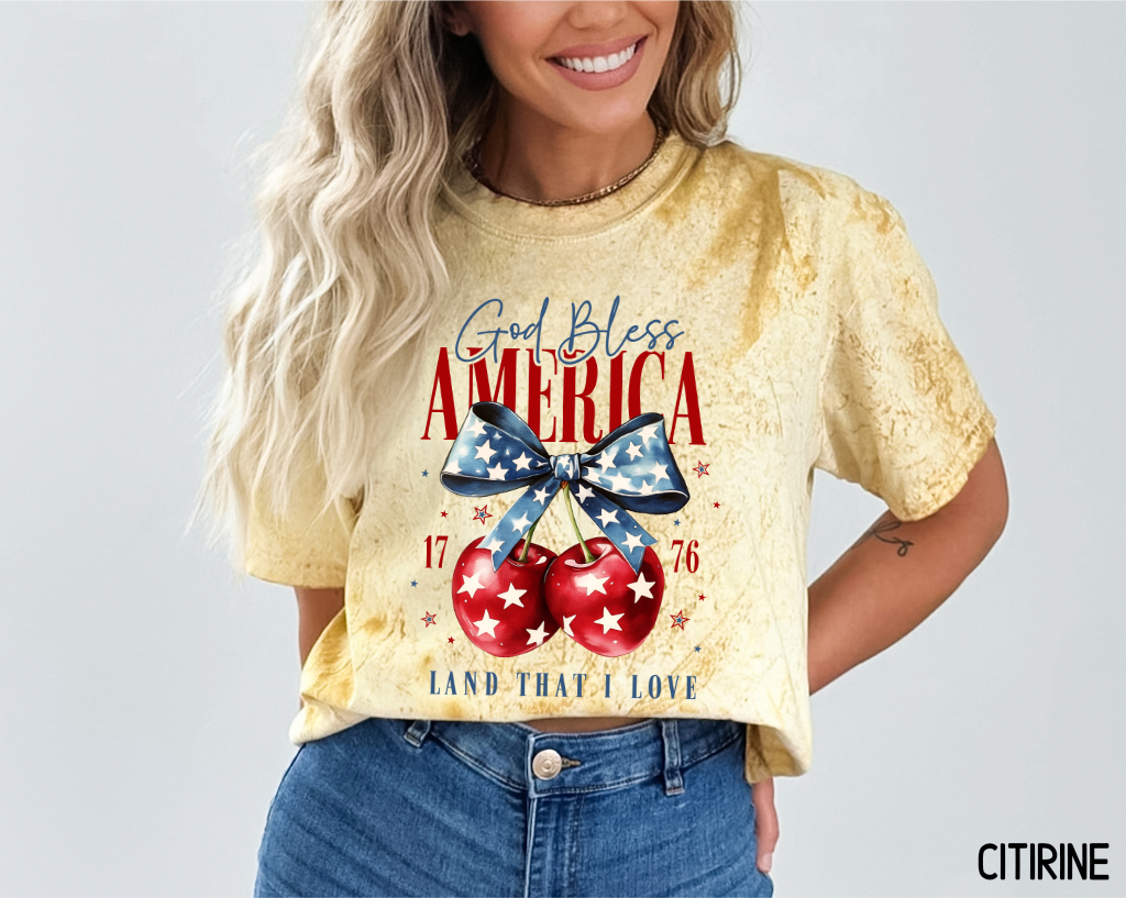God Bless America Cherry Comfort Colors T-Shirt