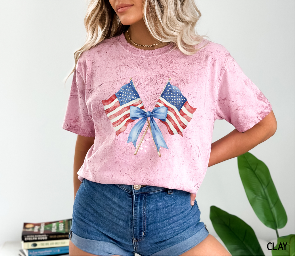 Coquette American Flags Comfort Colors T-Shirt