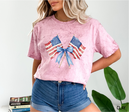 Coquette American Flags Comfort Colors T-Shirt