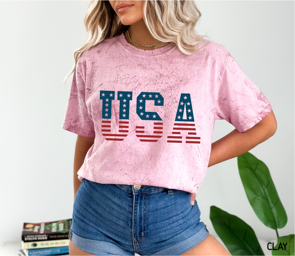 USA Stars and Stripes Adult Comfort Colors T-Shirt
