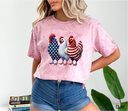 Patriotic Chicken Comfort Colors T-Shirt