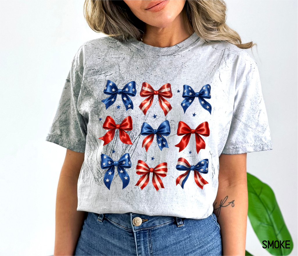 Patriotic Bow Adult Comfort Colors T-Shirt