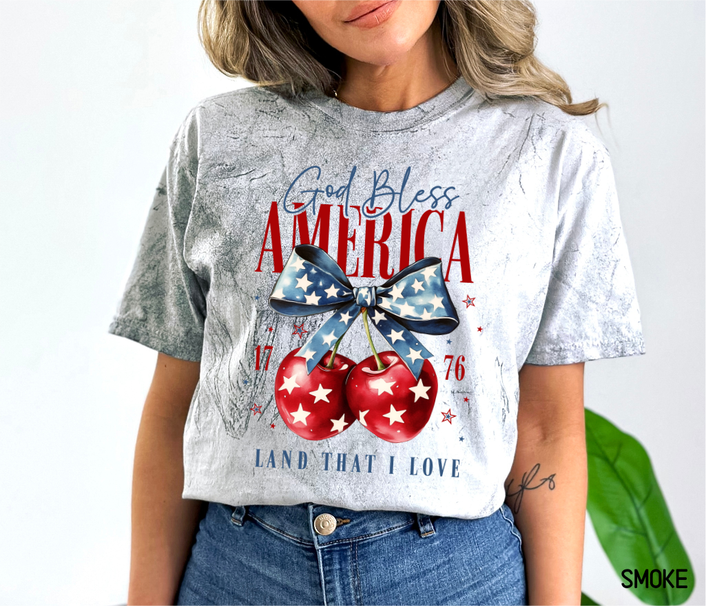 God Bless America Cherry Comfort Colors T-Shirt