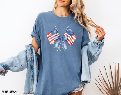 Coquette American Flags Comfort Colors T-Shirt
