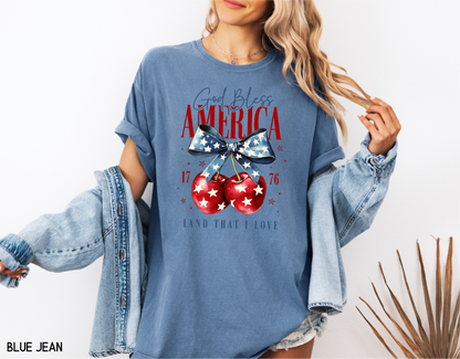 God Bless America Cherry Comfort Colors T-Shirt
