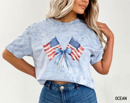 Coquette American Flags Comfort Colors T-Shirt