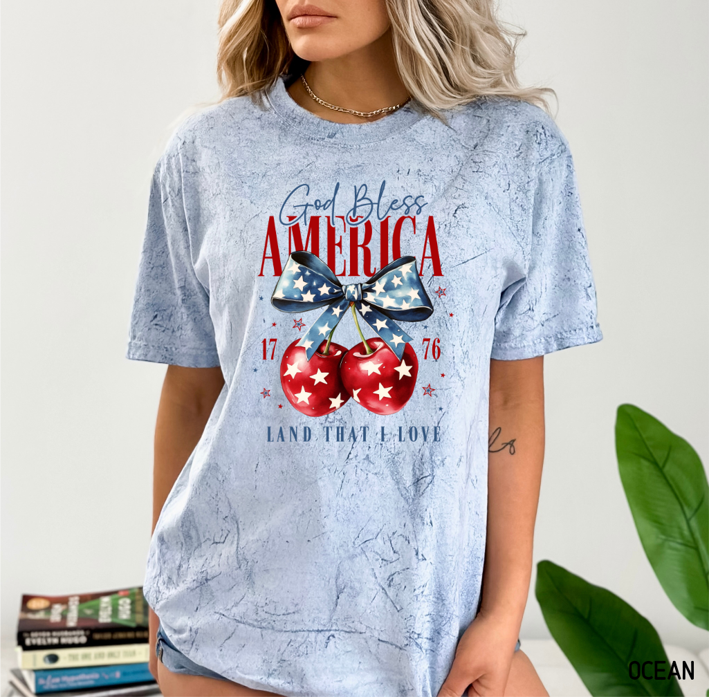 God Bless America Cherry Comfort Colors T-Shirt