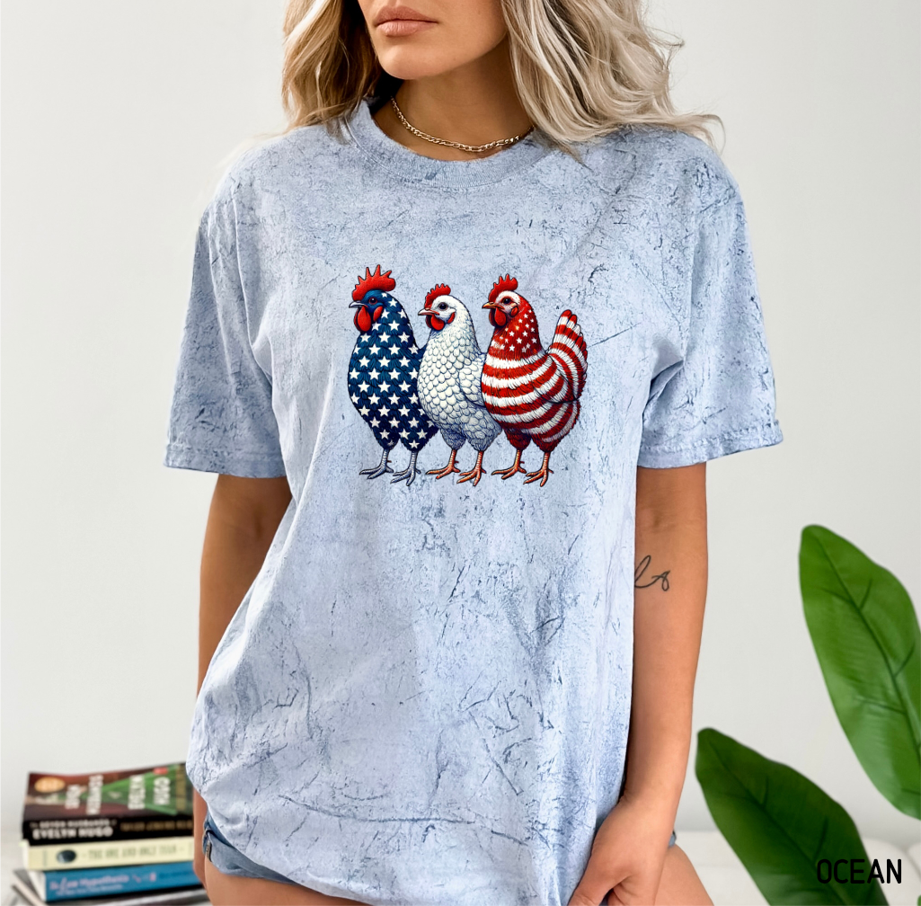 Patriotic Chicken Comfort Colors T-Shirt