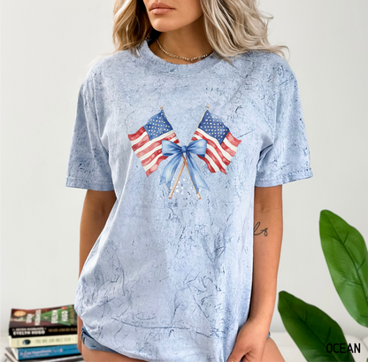 Coquette American Flags Comfort Colors T-Shirt
