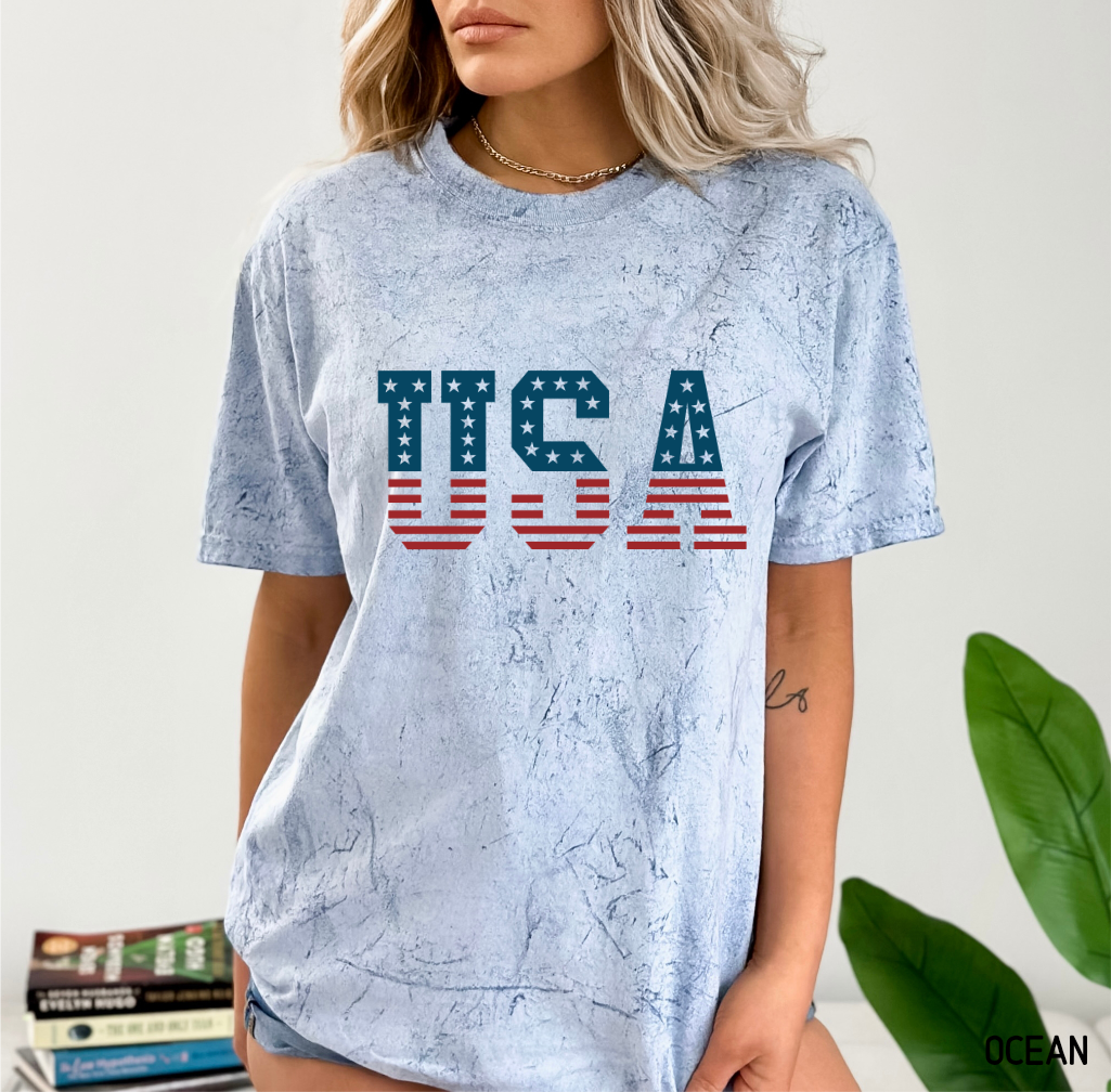 USA Stars and Stripes Adult Comfort Colors T-Shirt