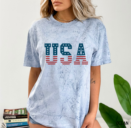 USA Stars and Stripes Adult Comfort Colors T-Shirt