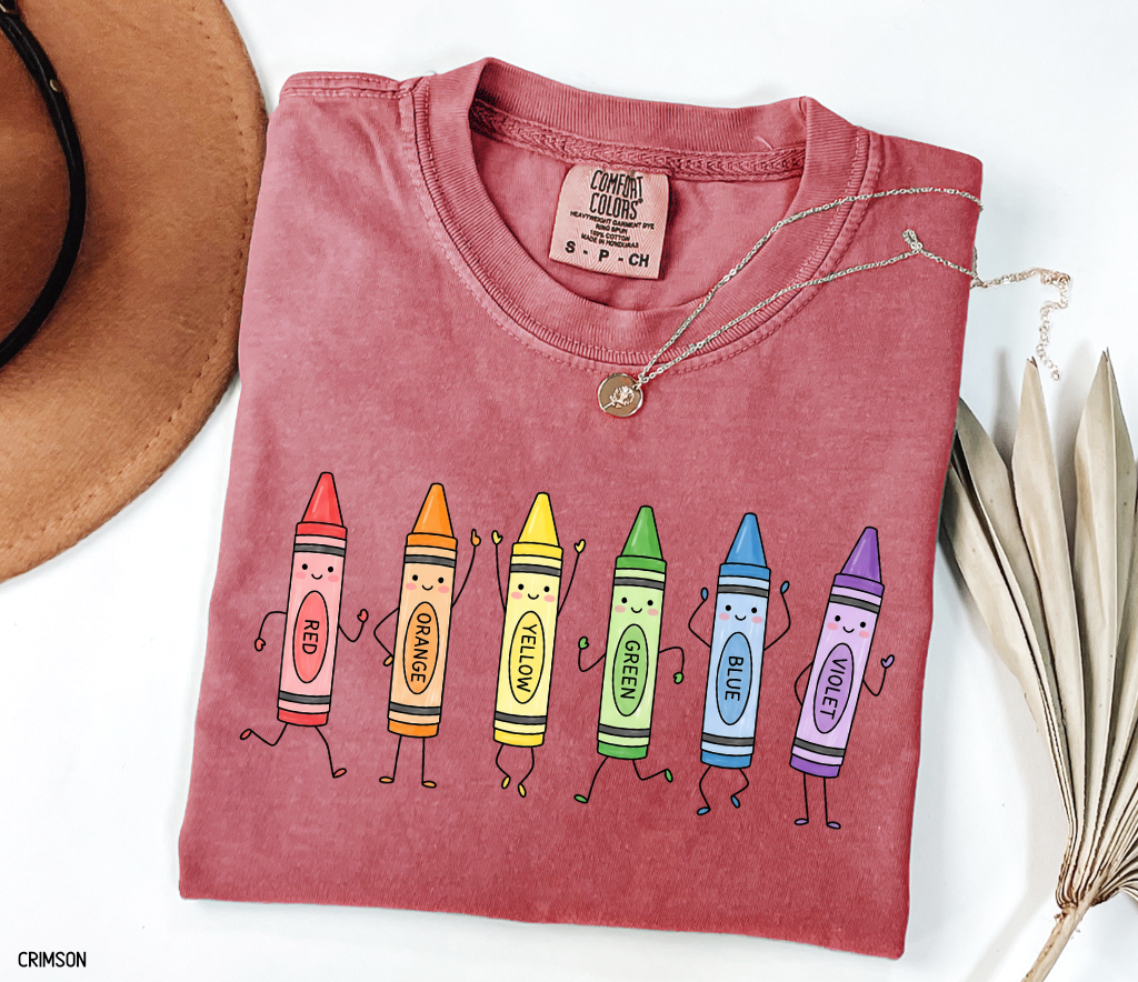 Crayon Teacher Adult Comfort Colors T-Shirt