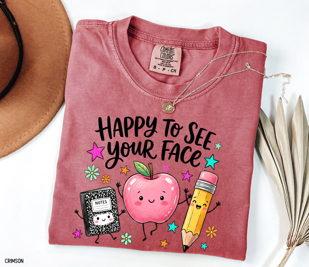 Happy to See Your Face Adult Comfort Colors T-Shirt