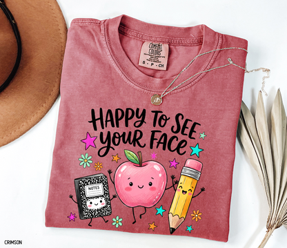 Happy to See Your Face Adult Comfort Colors T-Shirt