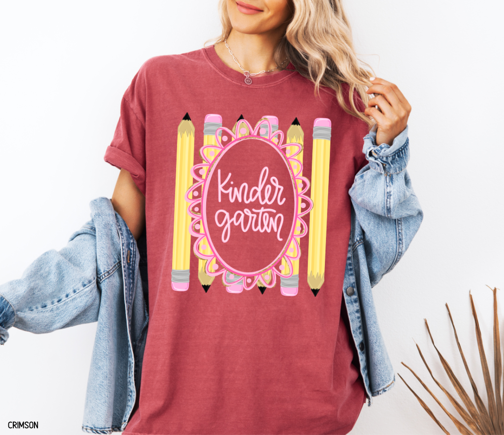 Pencil Grade Level Teacher Comfort Colors T-Shirt