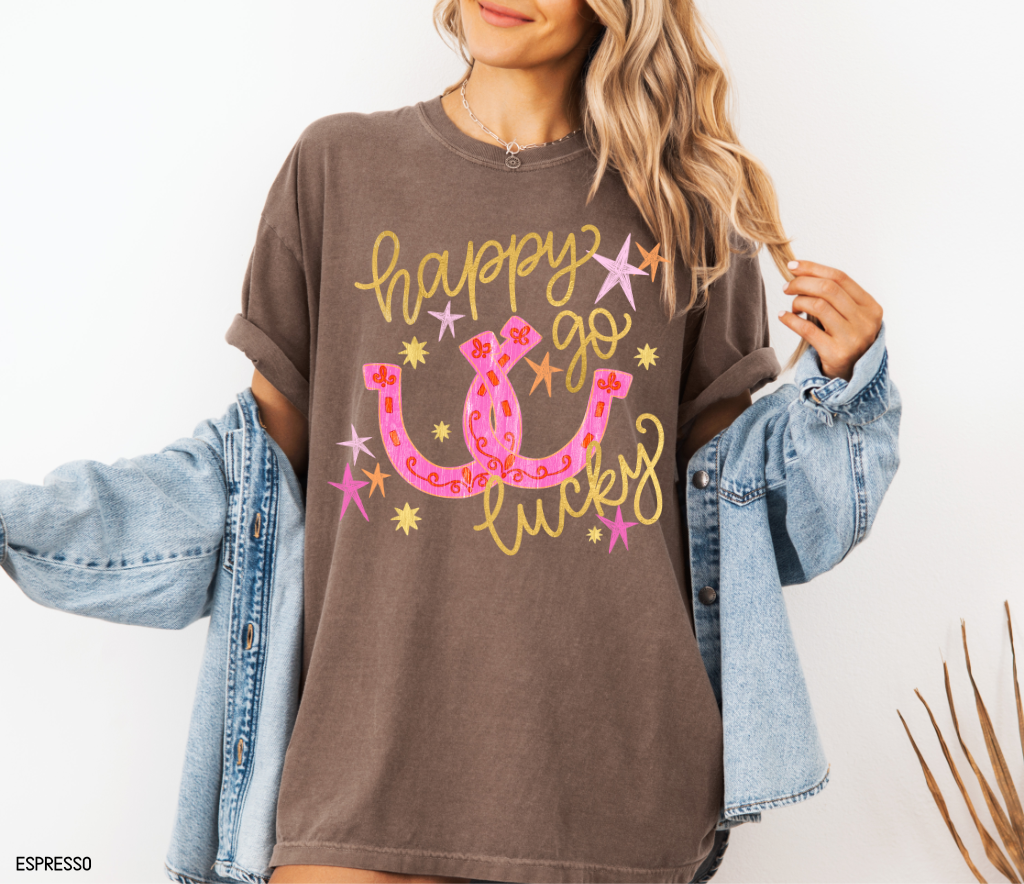 Happy Go Lucky Adult Comfort Colors T-Shirt