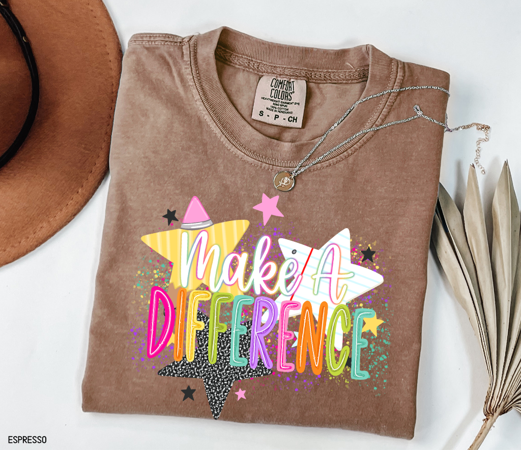 Make A Difference Teacher Adult Comfort Colors T-Shirt