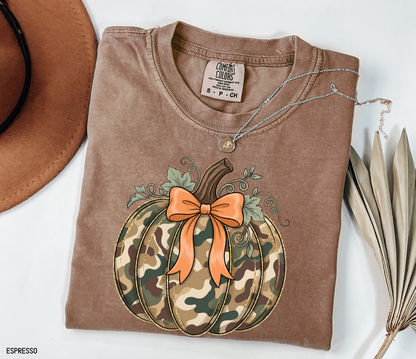 Camo Pumpkin Adult Comfort Colors T-Shirt