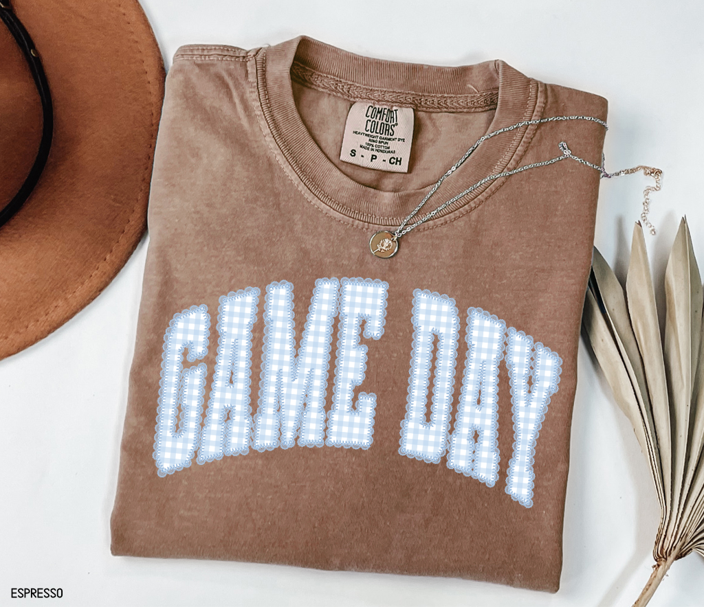 Gingham Game Day Adult Comfort Colors T-Shirt