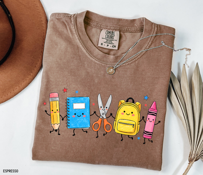 Cute Teacher Supplies Adult Comfort Colors T-Shirt