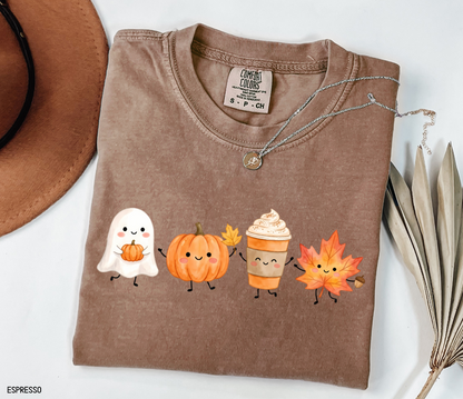 Cute Fall Ghost Adult Comfort Colors T-Shirt