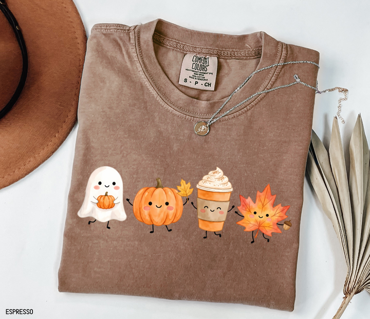 Cute Fall Ghost Adult Comfort Colors T-Shirt