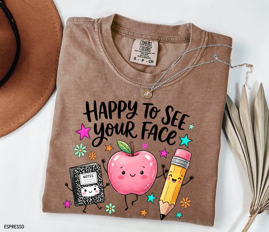 Happy to See Your Face Adult Comfort Colors T-Shirt