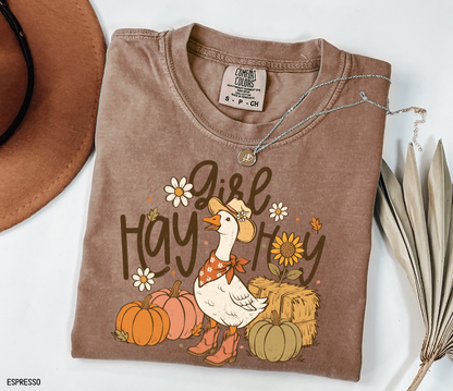 Hay Girl Hey Funny Adult Comfort Colors T-Shirt