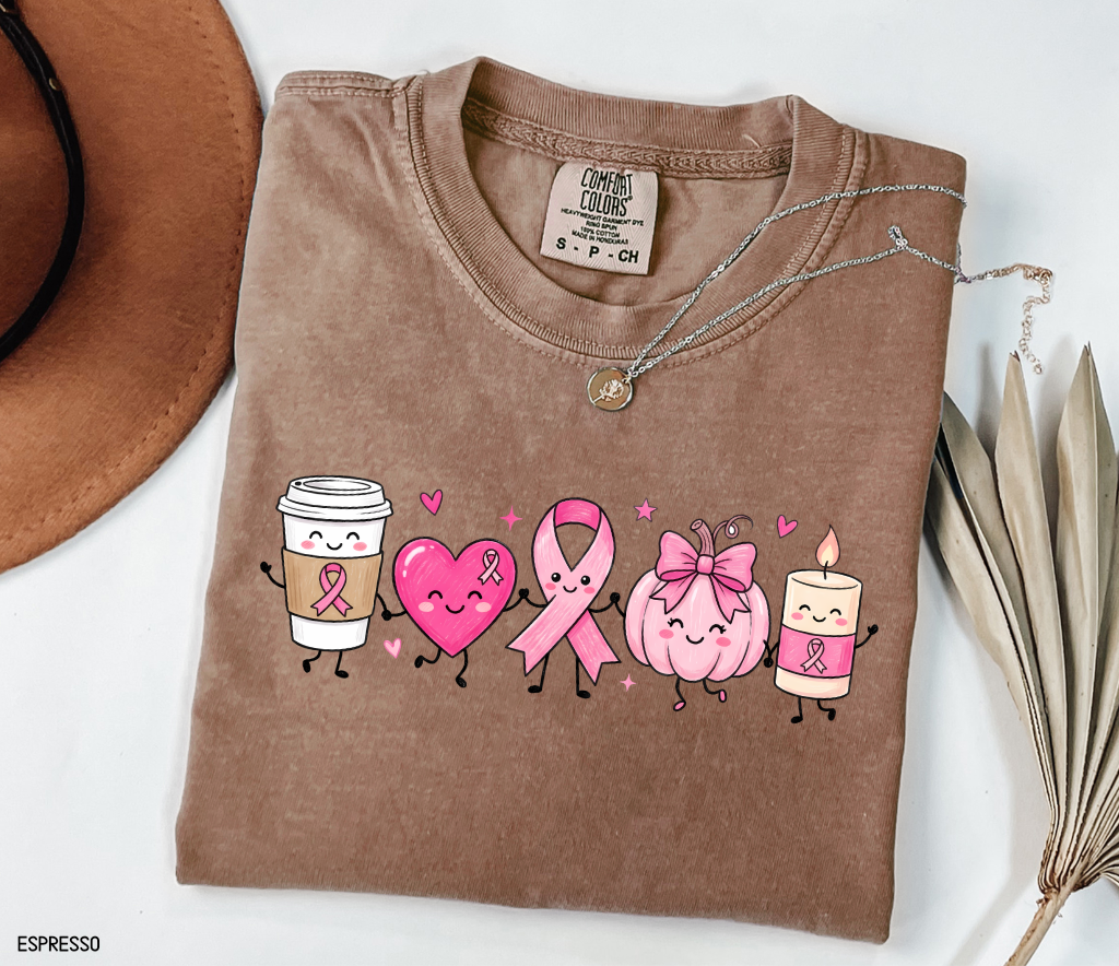 Breast Cancer Awareness Icons Adult Comfort Colors T-Shirt