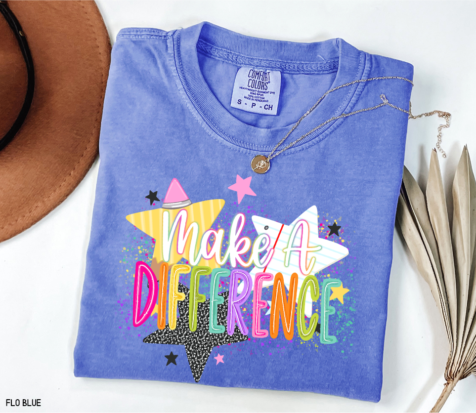 Make A Difference Teacher Adult Comfort Colors T-Shirt