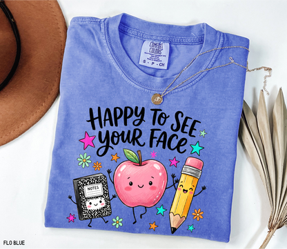 Happy to See Your Face Adult Comfort Colors T-Shirt