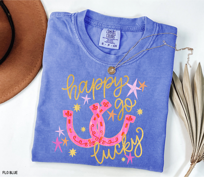 Happy Go Lucky Adult Comfort Colors T-Shirt