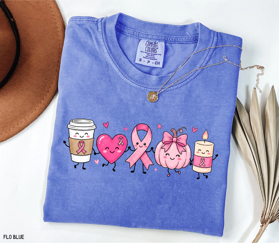 Breast Cancer Awareness Icons Adult Comfort Colors T-Shirt