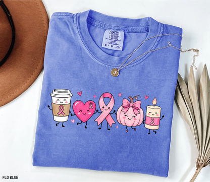 Breast Cancer Awareness Icons Adult Comfort Colors T-Shirt