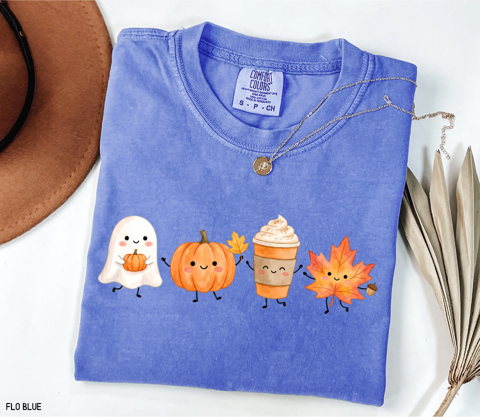 Cute Fall Ghost Adult Comfort Colors T-Shirt