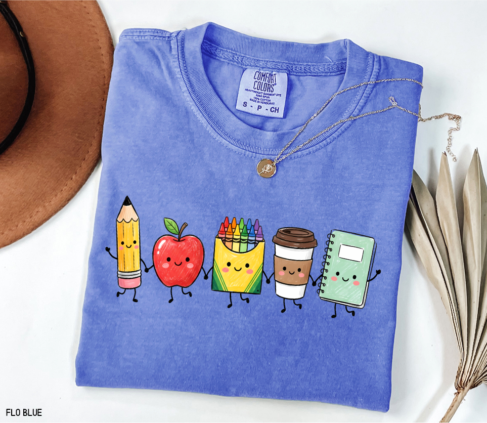 Cute School Icons Adult Comfort Colors T-Shirt