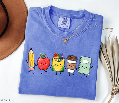 Cute School Icons Adult Comfort Colors T-Shirt