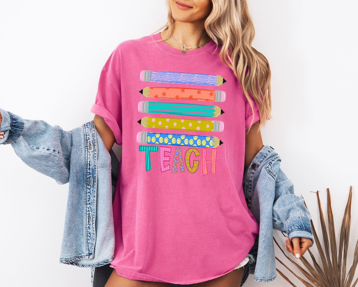 Teacher Pencil Adult Comfort Colors T-Shirt