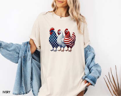 Patriotic Chicken Comfort Colors T-Shirt